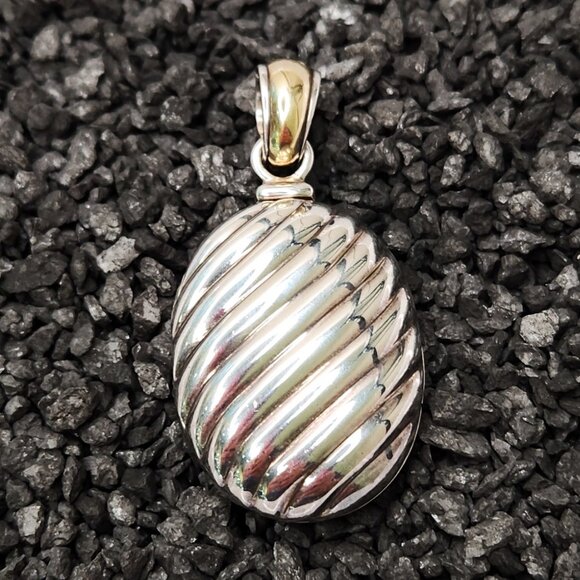 David Yurman Classic Locket .925 & 18kt - Picture 1 of 8